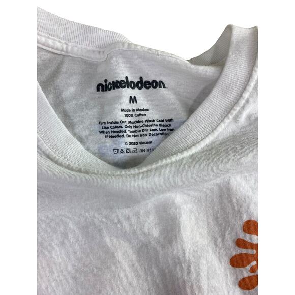 Nickelodeon Crop Shirt Sz M Made In The 90's White Sponge Bob Rugrats Tee Top - Picture 4 of 7